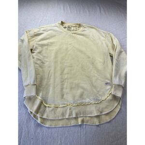 Royce Womens Crew Neck Sweater Medium Yellow Knit‎ Pullover Long Sleeves Layered